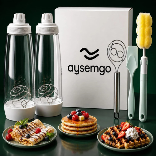 Pancake batter dispenser set - batter,