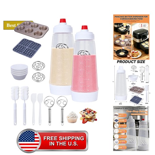 Pancake batter dispenser set - batter,